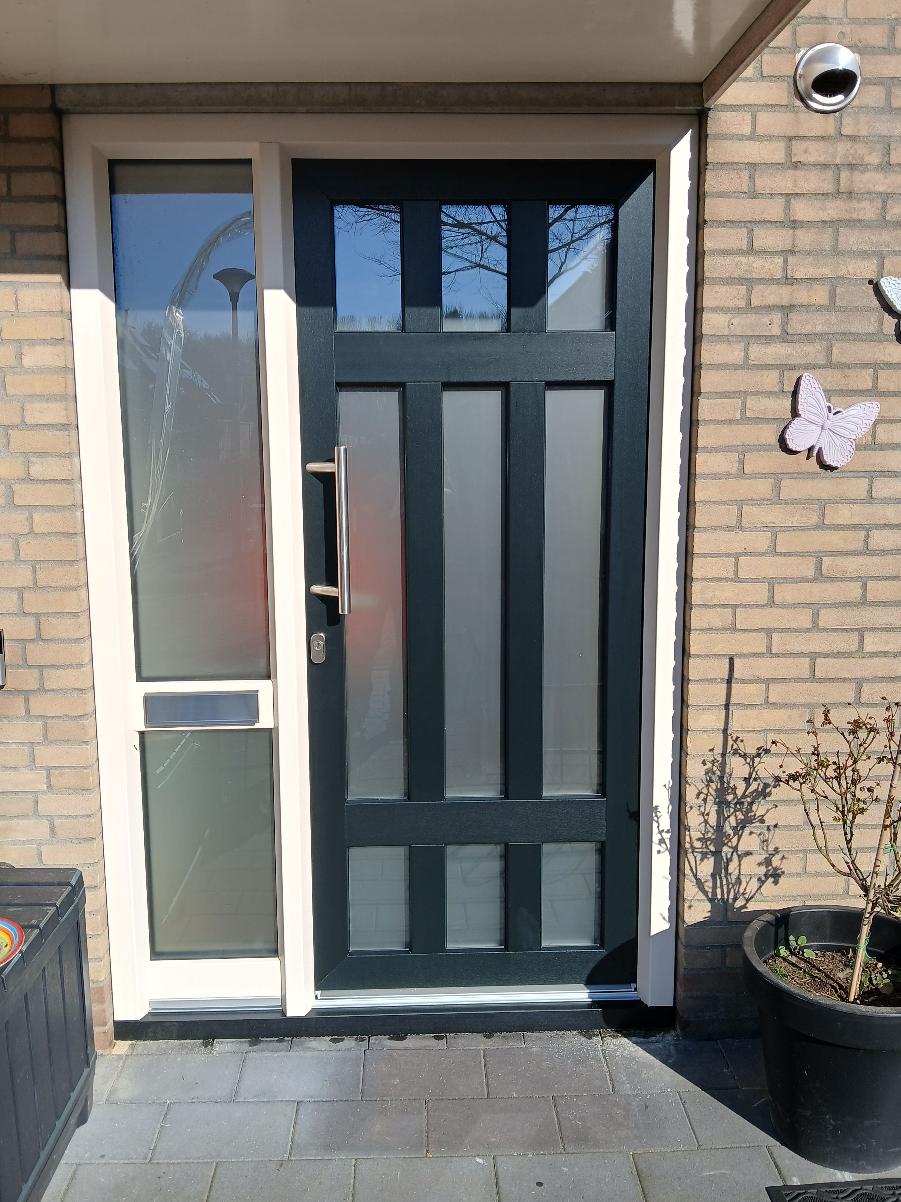 Voordeur antraciet met zijlicht