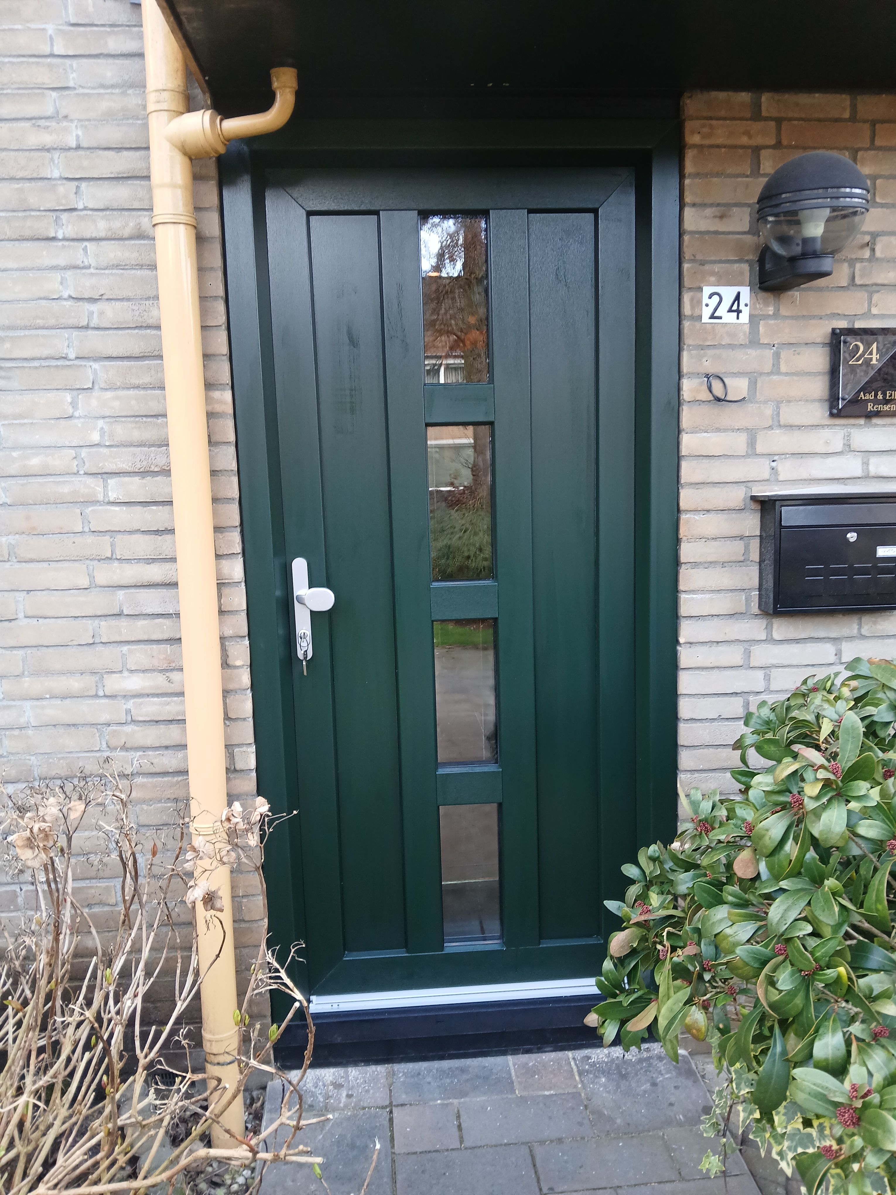 Voordeur houtlook groen